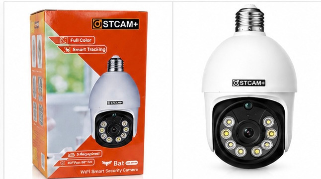 دوربین مداربسته لامپی STCAM+ 4MP وای فای | Full Color | Smart Tracking مدل BAT XMEYEPLUS