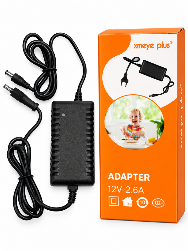 آداپتور دوربین مداربسته XMEYE PLUS مدل 12V 2.6A | آداپتور 12 ولت 2.6 آمپر با توان 31.2 وات