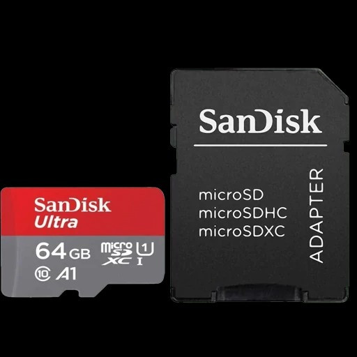 رم میکرو 64 گیگ با خشاب سن دیسک SanDisk Ultra C10 U1 1۰۰MBs with Adapter